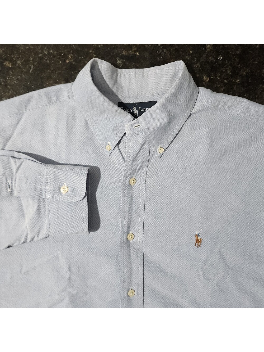 Vintage Polo Ralph Lauren Yarmouth Flesh Pony Button Down Woven Oxford 16 34